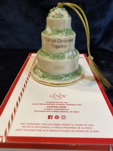 Lenox 2020 Our First Christmas Together Cake Ornament 890647 - Picture 2 of 9