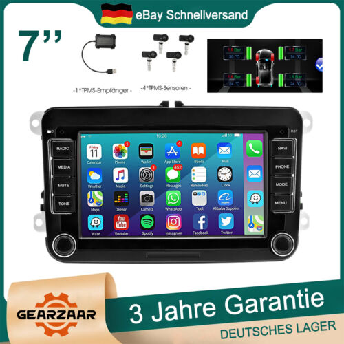 7" Autoradio Android 12 Carplay TPMS 2 DIN GPS NAVI FM RDS Für VW GOLF Passat DE - Bild 1 von 22