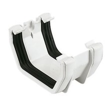 White Square Guttering & Down Pipe - 114mm Square Line Gutter 65mm Downpipe