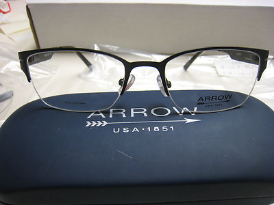  ARROW A123  BLACK   unisex EYEGLASS FRAMES Eyewear 52mm 19mm 135mm Round 
