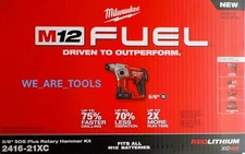 NEW Milwaukee Rotary Hammer Drill KIT 2416-21XC M12 FUEL 5/8” SDS Plus 12 Volt