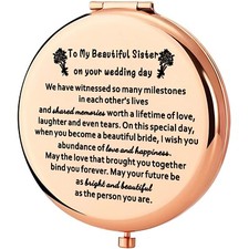 WSNANG to My Sister on Your Wedding Day Gift for Sister Wedding Makeup Mirror...