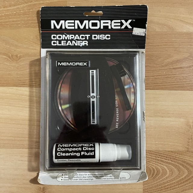 vintage MEMOREX CD /DVD Wet Cleaner Kit MANUAL COMPACT DISC CLEANER for ...
