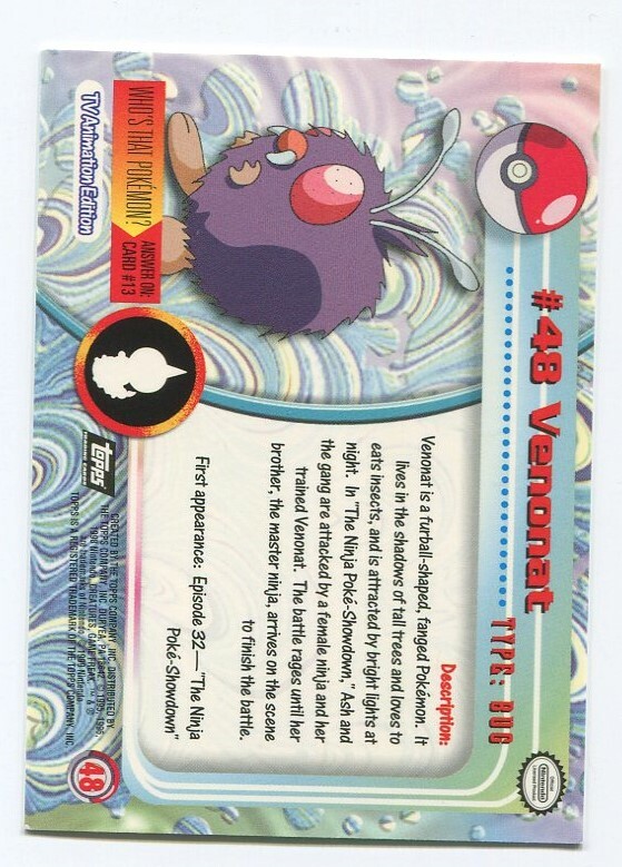 POKEMON TOPPS VENONAT #48 NM | eBay