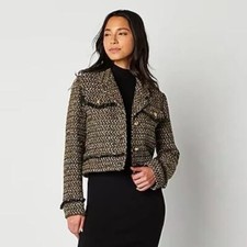 New Jason Bolden + Worthington Black Golf Metallic Tweed Blazer Jacke 3x