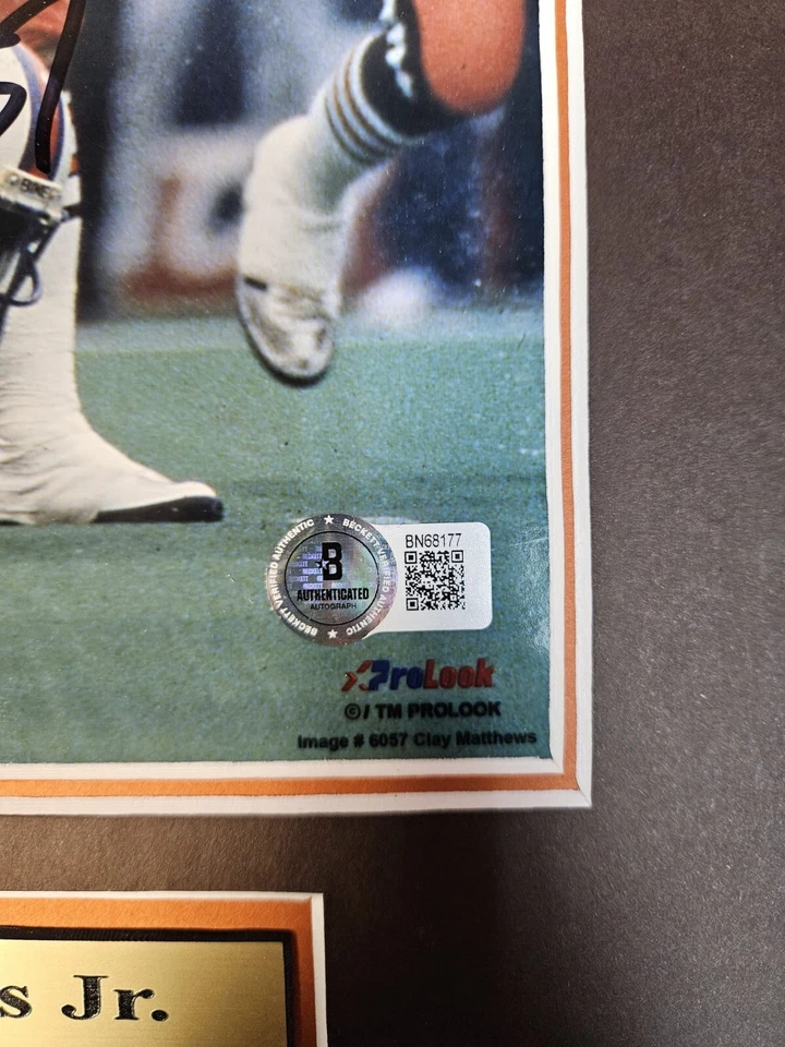 Framed Clay Matthews 11x14 Signed Cleveland Browns  Photo BECKETT COA - Image 3 of 3