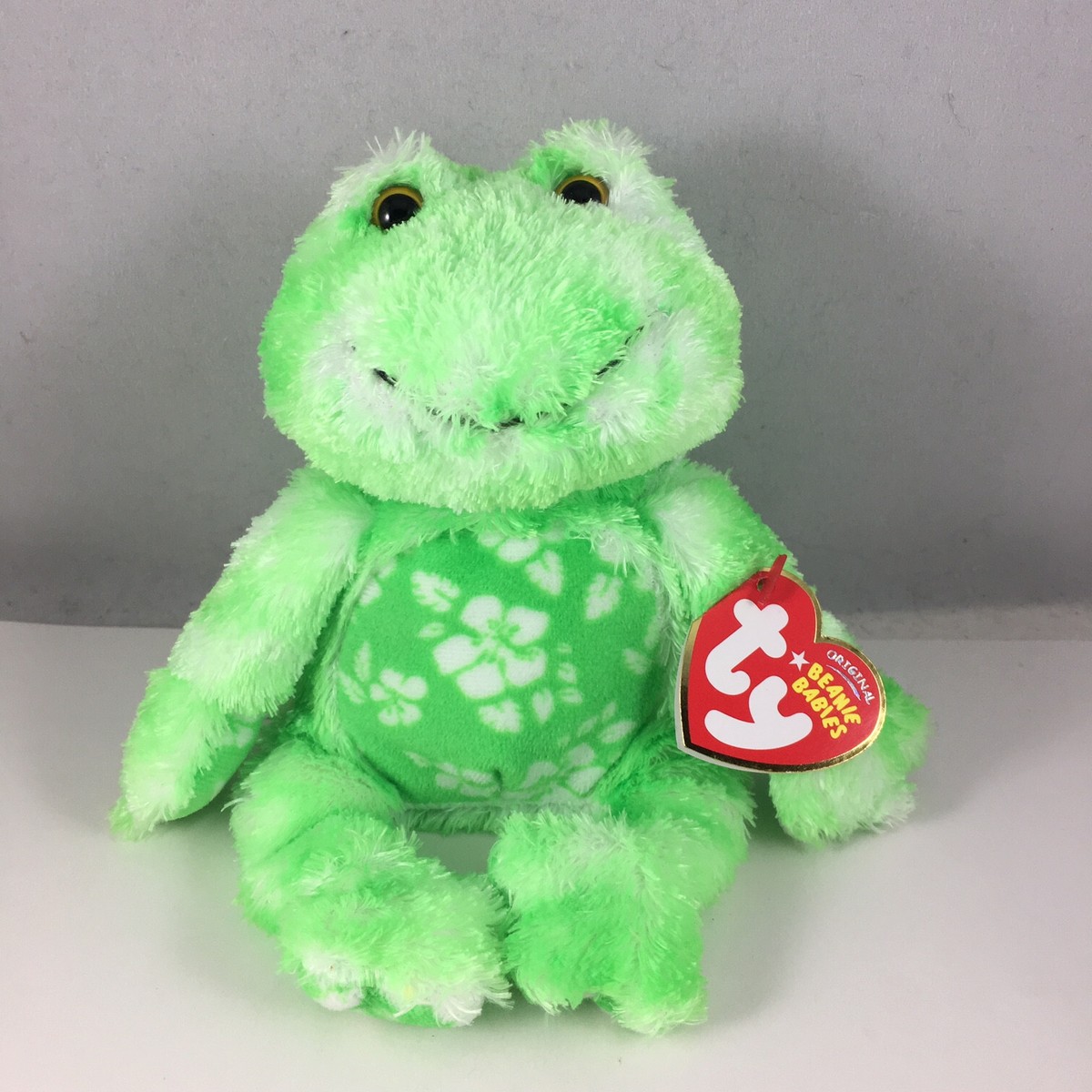 Ty Beanie Baby - PALMS the Green Frog (8 Inch) Plush Toy NEW MINT