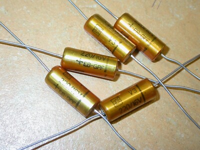 Elko 220uF uF 16V 85°C Axial Ø8 x 22mm ROE EB-GPF Series 5pcs L#015