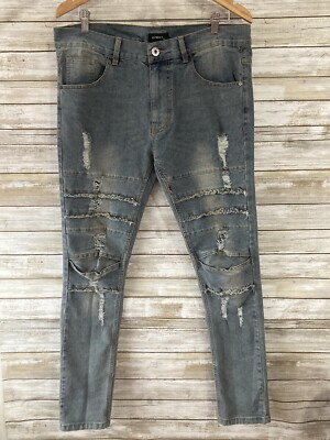 Kayden K Jeans Men's Skinny stretch Size 34 x 32 Blue Moto j273 | eBay