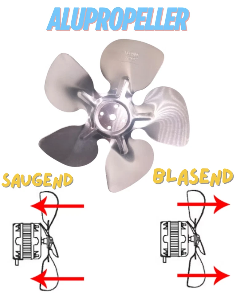 Alu Propeller, Lüfterrad, Ventilator, Lüfter für ELCO Lüfter - saugend blasend