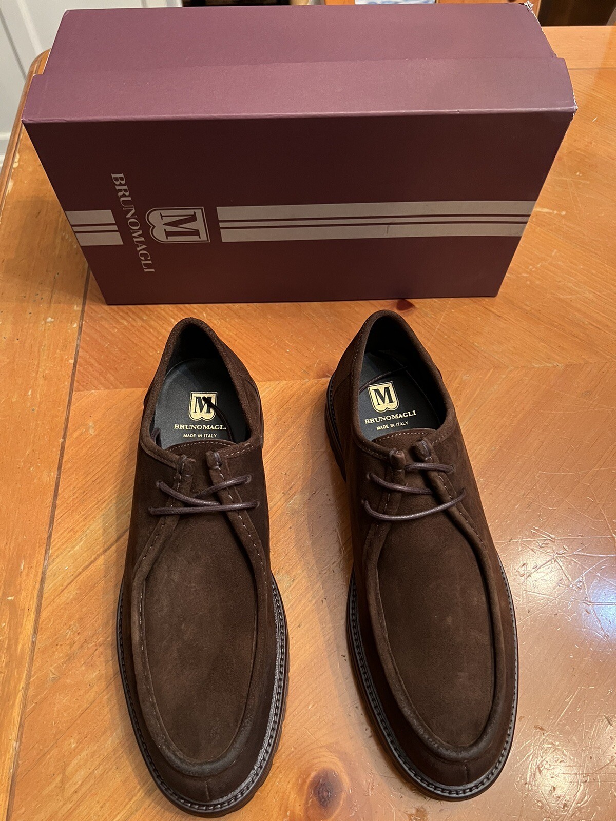 SAOLA BRUNO MAGLI Taglia 11 MARRONE Camoscio MADE IN ITALY