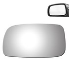 Silver rectangular mirror glass for 2007-2012 Toyota Camry made in USA, shown on white background with black side marker.