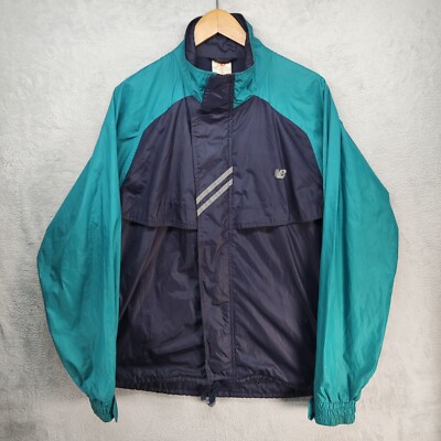 New Balance Sports Jacke Herrren Windbreaker Gr. L blau Outdoor Sport Vintage 