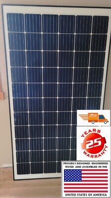 25-  375W SOLAR PANEL 12 V AMERICAN MADE 22.7% CELLS PERFECT FOR NEW RV'S 20 amp