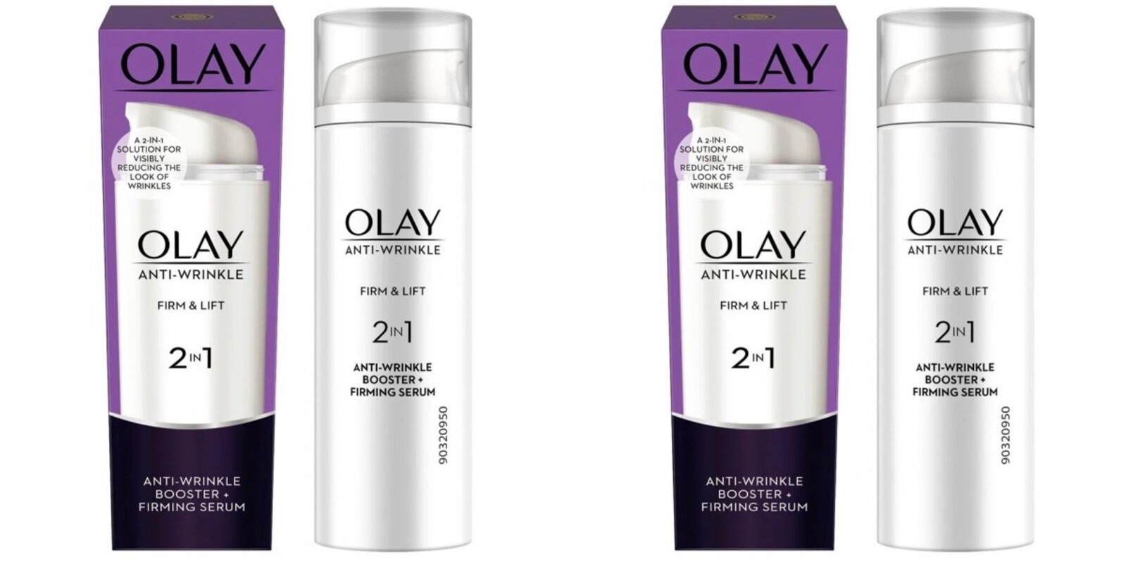 2 x OLAY Anti-Wrinkle Firm & Lift 2 in 1 Anti-wrinkle Booster + Serum (50ml)