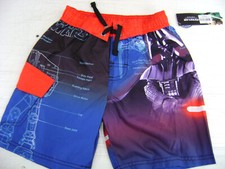 Star Wars Vader Boys Elastic Waistband Swim Trunks Youth Swimtrunk Size 5