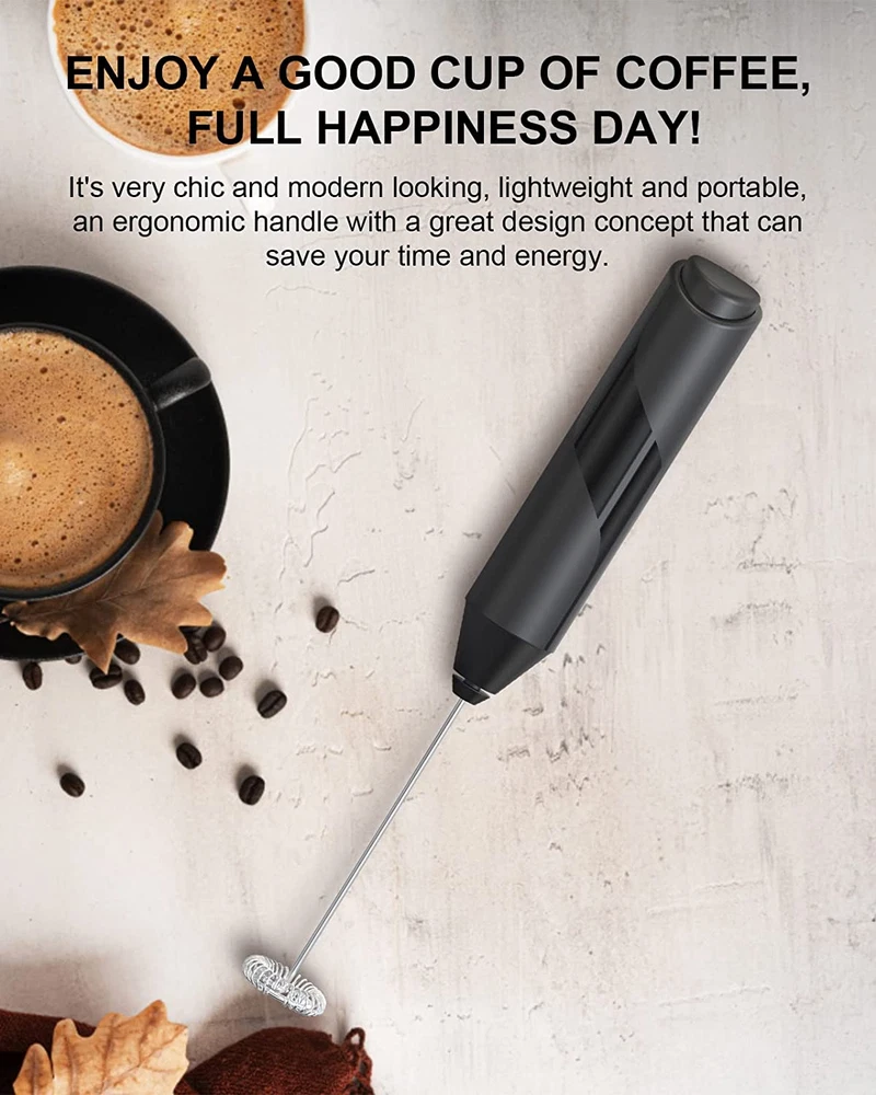 Milk Frother Handheld, Battery Powered Drink Mixer for Matcha Coffee, Electric P