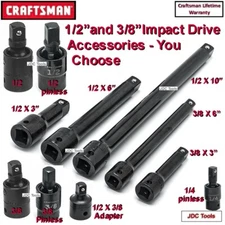 CRAFTSMAN Impact Accessory Tools - YOUR CHOICE of Tools - 1/2” 3/8” 1/4” 8 3 1