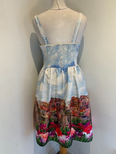 Lindy Bop Italy Scene Fit & Flare Dress 12 VGC Retro 50's Vintage Pinup A line - Picture 5 of 9