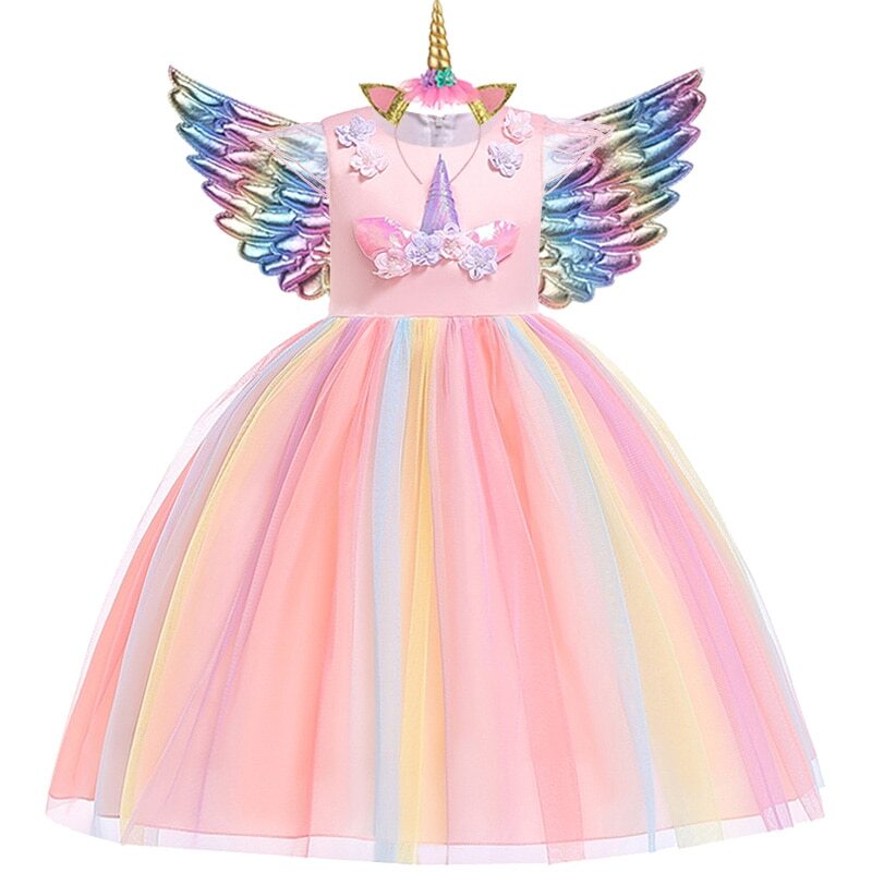 Girls Unicorn Dress Pastel Rainbow Princess Dress Unicorn Perform Costume | eBay Girls Unicorn Dress Pastel Rainbow Princess Dress Unicorn Perform Costume | eBay