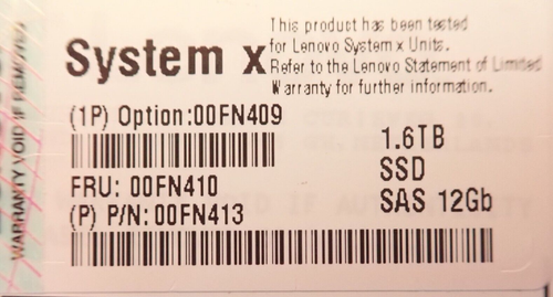 Lenovo SystemX 1.6TB SSD SAS 12Gb/s WI G3HS 2.5" MLC Enterprise Hot-Swap 00FN410 - Afbeelding 13 van 13