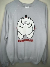 Vintage Men’s Small Sumo Bear Double Sided 80’s Sweatshirt, Good Condition