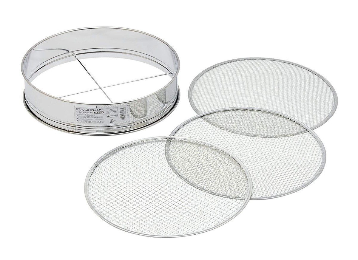 Soil Sieve Filter Mesh Coarse Medium Fine set Stainless Gardening