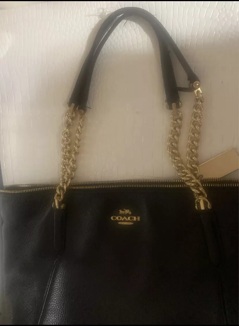 Coach, Bags, Coach Black Mini Bag With Gold Chain Nwot