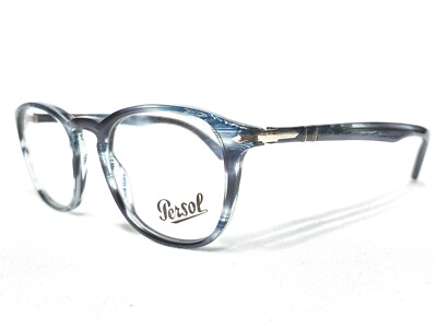 NEW Persol PO3143V 1051 Mens Striped Grey Square Modern