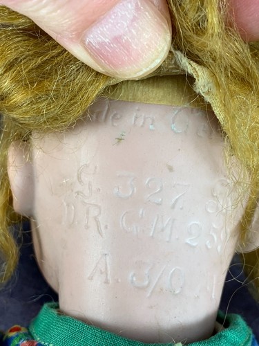 Antique 11" DRGM 259 A&M 327 Character Baby - Original Wig - Amand Marseille - Picture 7 of 17