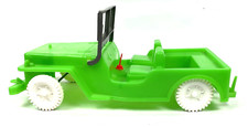 Vintage 1950s Lido Plastic Toy Jeep Green 13" Large Vehicle