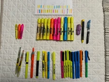 Highlighter Markers Lot Of 35+ Fine And Regular Used