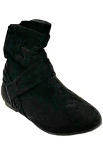 Vepose Women's Mid Calf Ankle Boots Black Suede
