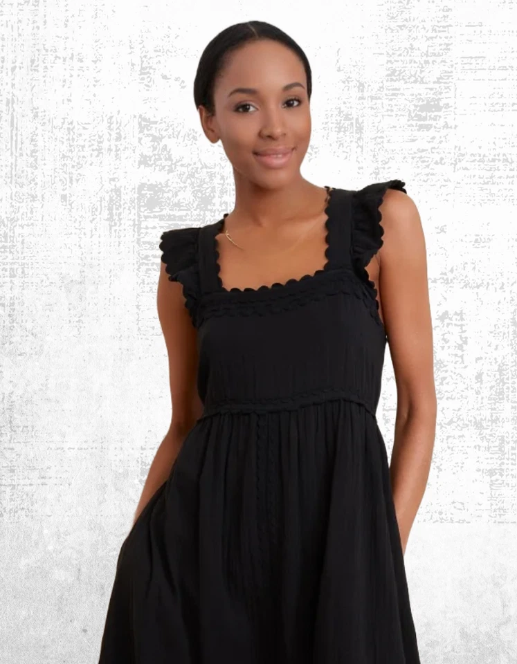 Vestido sin mangas para mujer Ex WYSE Sophia con calado en negro PVP £180 Foto 4 de 4