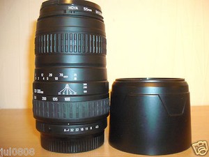 SIGMA 100-300MM~1:4.5-6.7 DL ZOOM SLR FILM CAMERA LENS~CAPS~HOOD~FILTER (6A14)
