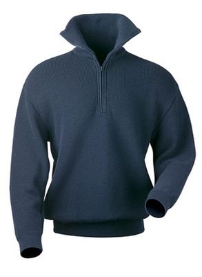 elysee Herren Pullover marine Strick Seemann Zip Troyer Bundeswehr