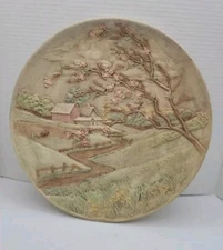 Vintage Byron Molds Spring Wall Art Plate Ceramic Hand Painted Home Decor 13"