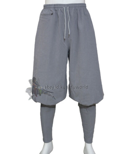 Pantaloni monaco buddista cotone spesso shaolin kung fu pantaloni abiti da meditazione - Foto 11 di 13