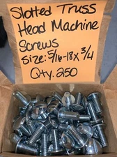 Slotted Truss Head 5/16-18 x 3/4 Machine Screws Zinc, Qty. #250