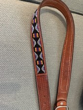 Circle Y of Yoakum Leather Multicolor Beaded Western Belt Hand Made In USA