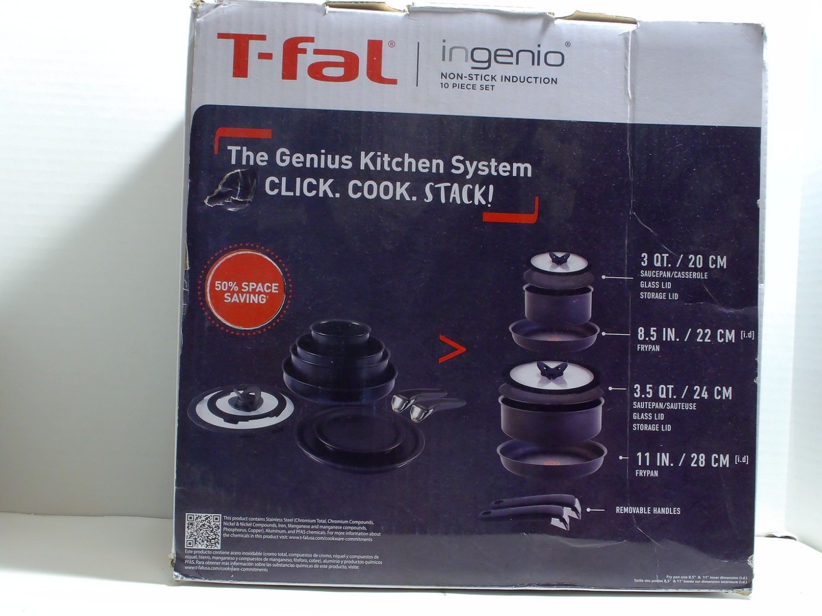 T-Fal Ingenio 10 Piece Non-Stick Cookware Set Black - New | eBay