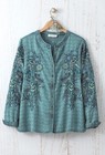 Coldwater Creek Mystic Lake Embroidered Top Color Harbor Teal