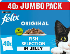 Original Fish Selection in Jelly Wet Cat Food 40x85g Pouches Bulk Pack 5.07 per kilo