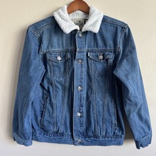 Levis Trucker Jacket Youth Large 12/13 Years Sherpa Fleece Collar Silver Tab