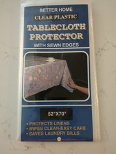Better Home Clear Plastic Waterproof Table Protector52" x 70" New