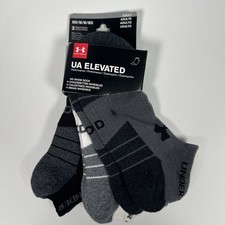 Under Armour UA Elevated Performance No Show Socks 3 Pack Men  s 4-8.5 Boys NEW