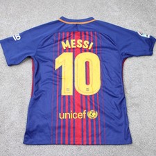 Nike FC Barcelona Messi #10 Jersey Mens Large Blue LaLiga Patch 2017-18 FCB S/S