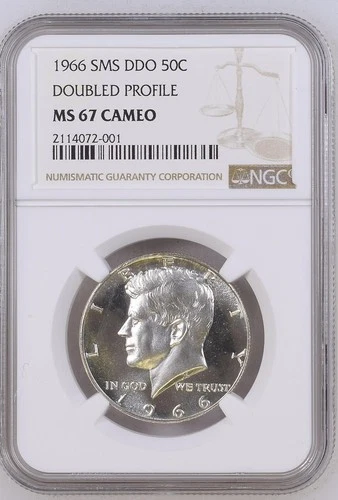 1966 SMS DDO Kennedy Half Dollar NGC MS67 Cameo