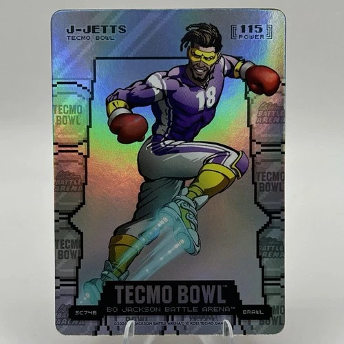 Bo Jackson Battle Arena Tecmo J-Jetts Silver Coin Flip Battlefoil Brawl SC746