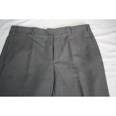 Zanella for Nordstrom Men Gray 100% Wool Dress Pants Flat Front Italy 36x31